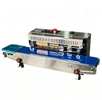 Scelleuse à bande continue électrique automatique pour sachets, machine de thermoscellage pour sacs en plastique/feuilles d'aluminium avec codage de date de péremption et comptage