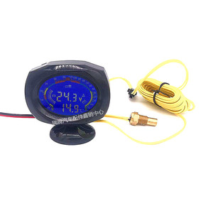Voltímetro digital de temperatura del agua Lyh con pantalla LCD de 12V 24V para automóviles, camiones y maquinaria de construcción - Product Image 1