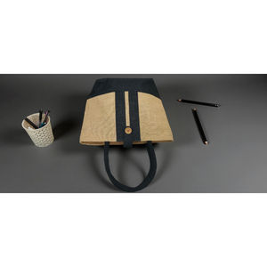 Sac cabas en jute avec poignée rembourrée tressée, prix abordable, produit de haute qualité, fabriqué en Inde, noir et naturel - Product Image 2