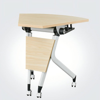 Table pliante en forme d'éventail, mobilier de formation de bureau, table pliante portable, réglable avec roulettes, table de réunion, ordinateur portable, bureau pliable