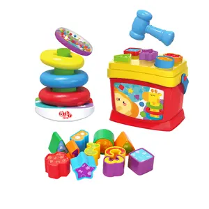 FiveStar New Educational Kid Shape Sorting Toy and Stacking Up Rings Building Blocks Storage Buck Set Toys for Kids