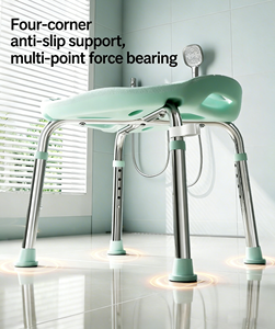 Foldable &amp; Lightweight Modern Aluminum <strong>Shower</strong> <strong>Chair</strong> with Backrest-Safe Bathroom Bathing Solution for Seniors and Family - Product Image 5