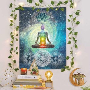 Tapiz Decorativo de Pared con Impresión Digital HD de los Siete Chakras para Yoga, Meditación y Zen, Bandera Promocional de Poliéster - Product Image 3