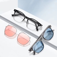 Lunettes de soleil polarisées TAC multi-usages de luxe en métal, clip UV400 unisexe, monture optique carrée rétro TR90 pour myopie – Grande Vente