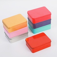 Conteneur en métal rectangulaire en gros 12x9x4.2cm, imprimé sur mesure, qualité alimentaire, revêtement UV, matériaux recyclés, pour bonbons et chocolats