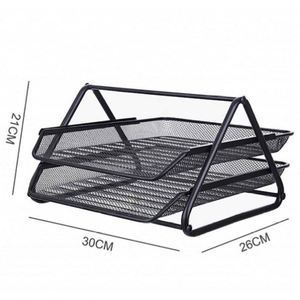 High Quality Wholesale Big Size Documents and <b>File</b> Organizer 2 Tier Wire <b>Tray</b> Document Organizer Metal Desk Organizer - Product Image 3