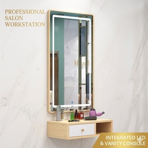 Miroir de salon LED moderne mural avec <span class=keywords><strong>table</strong></span> de coiffure et tiroir - Product Image 1