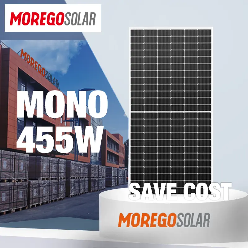 الصين لوح الطاقة الشمسية الموردين Moregosolar أحادي البلورية 440W 445W 450W 455W 460W لوحة طاقة شمسية سقف أفضل من حيث التكلفة
