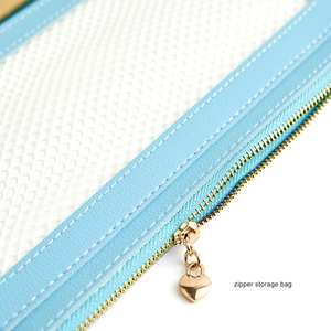 LABON Candy Colors Designed Stationery FSC Paper <strong>Blue</strong> Leather Portable Travelers Cover Zipper <strong>Notebook</strong> - Product Image 3