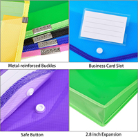 Nouveau A4 Coloré En Plastique Fichier Poche Clair Expansion Fichier Protection Dossier Étanche Document Pochette Sac