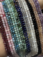 Vente en gros de perles de pierre de grenat naturelle facettée de 3 mm, perles de pierres précieuses en vrac pour la fabrication de bracelets et de colliers à la mode