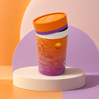 Boîte en tube de papier orange de qualité supérieure pour poudre de complément alimentaire, sachets de boissons et emballage de coffret cadeau bien-être
