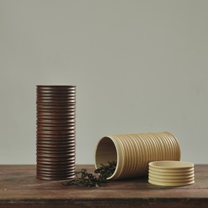 Boîte à thé ronde en bambou, boîte à thé portable avec couvercle pour le stockage du thé et les accessoires de cérémonie, usage domestique - Product Image 1