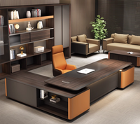 Sécurité de haute qualité en forme de L Boss Table Desk Executive Luxury Unique President CEO Manager Office Table and Chairs Furniture