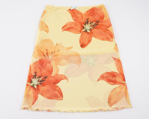 Jupe longue rétro en maille florale, jupe en tulle transparente superposée vintage pour femmes, décontractée, été - Product Image 2