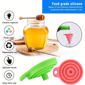 Dobrável portátil Food Grade <span class=keywords><strong>Silicone</strong></span> <span class=keywords><strong>Folding</strong></span> Funil Cozinha Eco-friendly Funis para Garrafas Cozinha Acessórios - Product Image 3