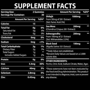 Shilajit Gummies Soulager le stress mental Améliorer l'absorption des nutriments Bénéfique pour le système immunitaire Supplément Ashwagandha - Product Image 3