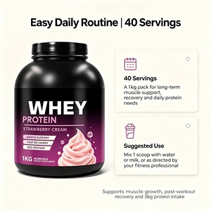 Poudre de protéines de lactosérum LUVVITA 2,2 lb, saveur banane, riche en protéines, <span class=keywords><strong>pour</strong></span> la musculation et la récupération post-entraînement – Approvisionnement direct usine - Product Image 4