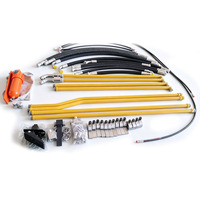 Kit de Tuberías para Martillo Hidráulico de Alta Presión para Excavadora - Juego Completo de Mangueras Auxiliares con Válvula de Pie y Todos los Accesorios