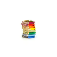 Classique émail empiler anneaux bonbons 14k plaqué or 925 argent bijoux fins vintage émail dames humeur anneaux pour les filles