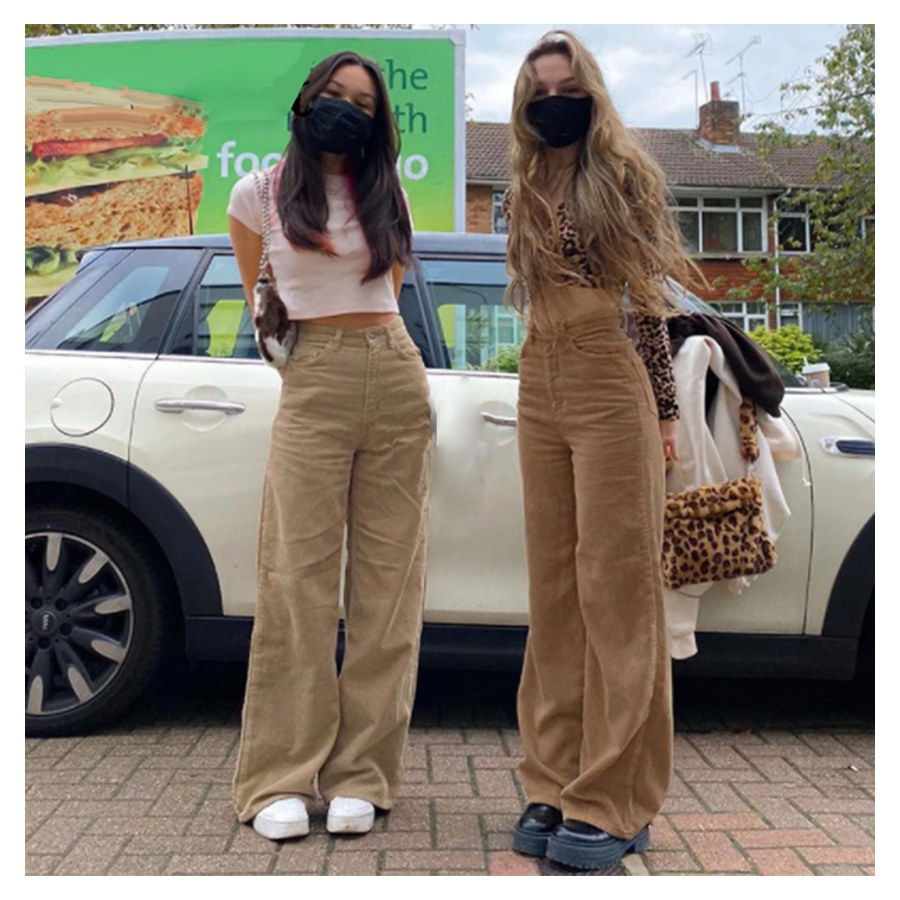 Women New Brown Corduroy Korean Style Straight Cargo Trousers High Waist  Streetwear Pants - Buy Women Cargo Pants,Women's Trousers u0026 Pants,Pants For  Women Hight Waist Product on Alibaba.com