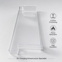 Traitement de couvercles en polycarbonate courbé par découpe CNC de précision |   Protection transparente en PC sur mesure de 2 mm avec plis en U et trous de fixation