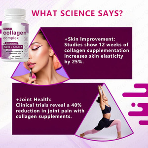 Multi-collageen beautyproducten voor vrouwen & mannen, 240 <span class=keywords><strong>capsules</strong></span> met gehydrolyseerde proteïnepeptiden, biotine & hyaluronzuur - Product Image 4