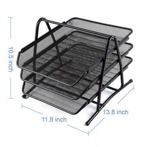 Various Styles Metal 3 Tier Desktop Document Letter Tray <b>Paper</b> <b>File</b> Book Magazine Organizer Shelf Rack Mail Bill Holder - Product Image 2