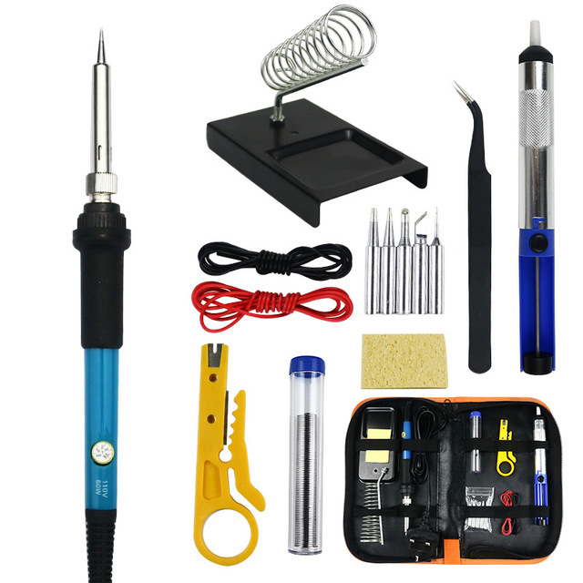 EU 220V US 110V 60W Temperature Control 806 Electric Soldering Iron Welding Kit 15 Piece Set 60W Hot Iron 936 Tools