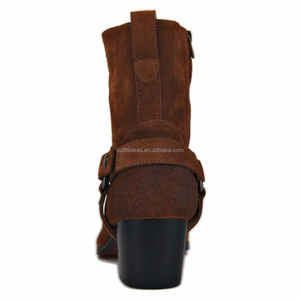 Chaussures habillées unisexes taille 13 pour femmes et hommes, talon bloc cubain, boucle, <span class=keywords><strong>daim</strong></span>, bottes Chelsea en cuir, bottes Chelsea en cuir pour hommes à hauteur de la cheville - Product Image 2