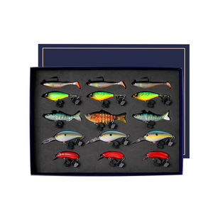 Conjunto de Iscas Luya Skimming Shark de 15 Peças em Caixa de Presente ABS, Isca Macia <span class=keywords><strong>Mino</strong></span> Chubby com Anzóis, Equipamento de Pesca para Feriados, Transfronteiriço - Product Image 1