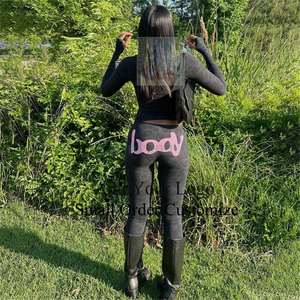 Women's Set Leopard Printed Set Skinny Hoodie and Low-Rise Flared Pants With Wide Waist Wholesale Tracksuits <strong>Clothing</strong> - Product Image 5