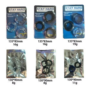 Anneau pénien en silicone noir transparent pour hommes, jouet sexuel pour adultes, retardateur d'éjaculation, vente en gros - Product Image 4