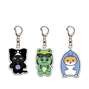 Cartoon Doll UV Printed Acrylic Double-Sided Transparent Pendant Key Chain Fashion Trend Small Gift Fashion Trend Souvenir Gift - Product Image 1