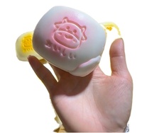 Jouets anti-stress Squishy en PU, forme de pain à la crème bicolore, à remontée lente, réalistes, doux et tendance pour enfants
