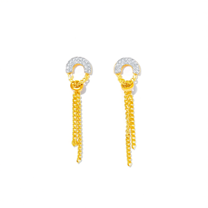Pendientes de Moda con Diseño de Borla y Cadena, en Acero Inoxidable 316L con Baño de Oro PVD, Resistentes y Sostenibles - Product Image 2