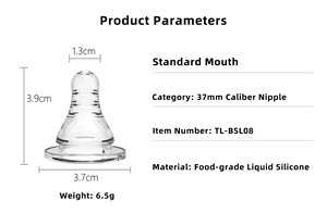 Biberón de bebé recién nacido de boca estándar de 37 calibres chupetes biberón de silicona líquida para bebés que amamantan - Product Image 6