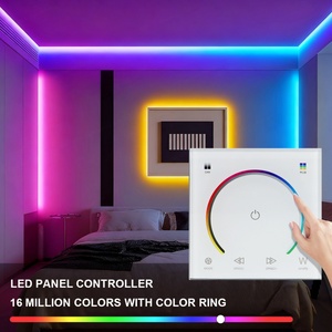 <strong>Wall</strong>-Mounted <strong>RGB</strong>/RGBW <strong>Touch</strong> Panel LED Strip Light Dimmer 12V 86x86mm 1.5A PWM 3-4 Channel Manual Switch <strong>Controller</strong> CE/FCC - Product Image 2