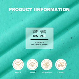 Tissu tricoté à pois en coton/polyester ChaoPai pour filles, 98% coton 2% polyester, double face, <span class=keywords><strong>240</strong></span> GSM, <span class=keywords><strong>largeur</strong></span> 185 cm, écologique - Product Image 1