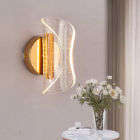 Lámpara de pared acrílica LED con forma de tornillo Simple moderna, lámpara de dormitorio lateral de cama Art Deco, lámpara de pared de moda Nórdica