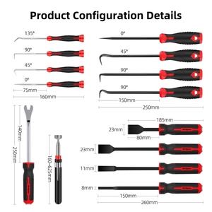 Juego de reparación de automóviles de acero al carbono, herramienta de desmontaje de sello de aceite, destornillador, gancho, cilindro, pala, varilla de succión, anillo de sellado, barras de palanca para coche - Product Image 2