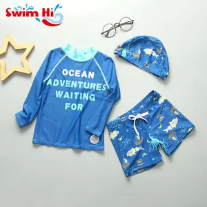 Summer Comfortable Long Sleeve Swimsuit Kids Beach Wear Sports Swimsuit Baby Boys Swimming Suit Kids
