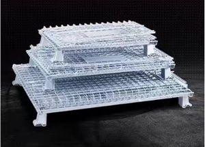 Fabriqué en Chine Cages de stockage d'entrepôt pliantes en métal <span class=keywords><strong>Cage</strong></span> en fil de fer - Product Image 6