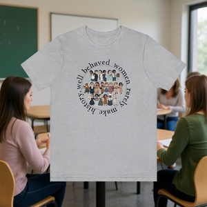 T-shirt Strong Women History da donna, girocollo, 100% cotone, casual, femminista, per tutte le stagioni, in jersey stampato - Product Image 2