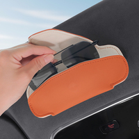 Support magnétique pour lunettes de soleil pour pare-soleil de voiture en cuir Nappa, étui à rabat avec doublure en tissu floqué, aimant puissant, pour BMW Toyota Honda