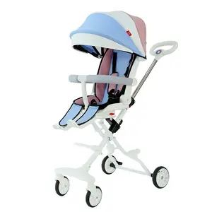 Customizable baby walking machine baby stroller Ultra-lightweight folding children high landscape can sit and lie baby stroller