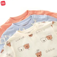 2 adet bebek giyim setleri yenidoğan bebek pijama setleri yaz nefes örgü örme üstleri bebek giysileri