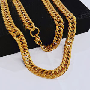 Collier chaîne Miami en acier inoxydable plaqué or 18 carats, style hip-hop cubain, vente en gros pour hommes et femmes - Product Image 3