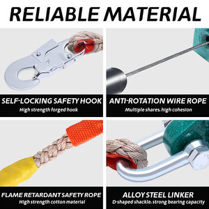 3-60m सुरक्षा रस्सी गिरावट गिरफ्तारी उपकरण 150kg दूरबीन गिरावट बन्दी - Product Image 4