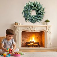 Karangan Bunga Natal Eucalyptus Buatan Premium Langsung dari Pabrik, Laris Manis, Dekorasi Dinding & Pintu untuk Rumah & Pernikahan